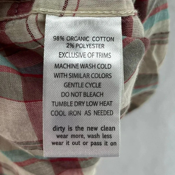 Toad & Co Button-Up Shirt Men's Sz L Red Beige Plaid Collared Chest Pocket - Picture 10 of 12